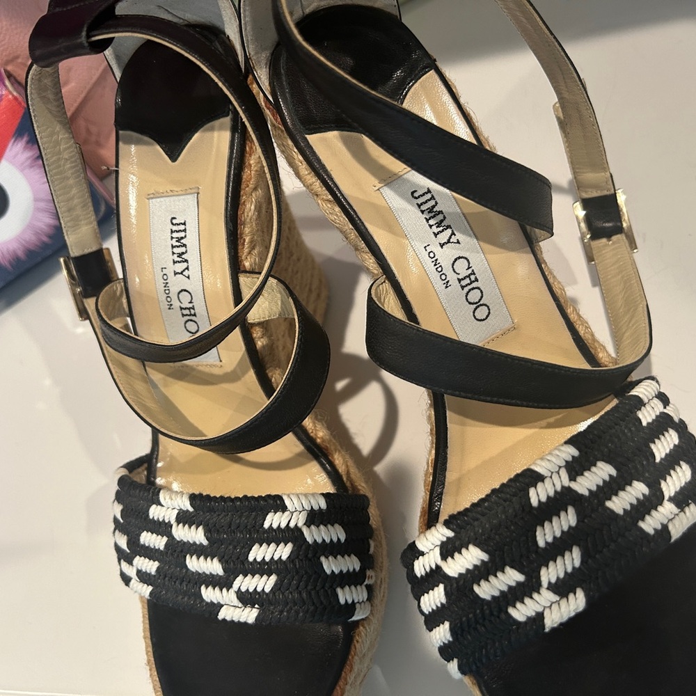 Jimmy Choo leather wedge sandals